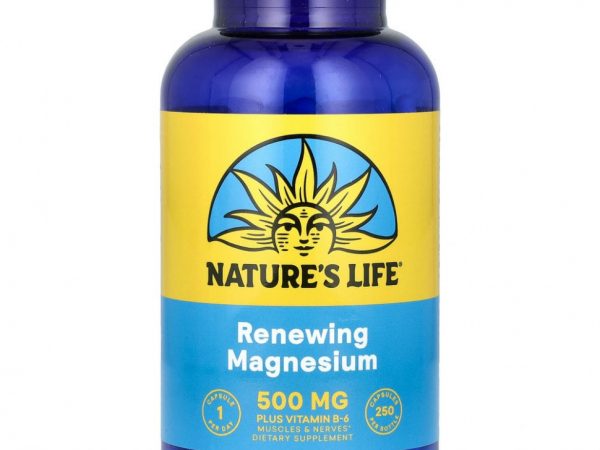 Nature's Life, магний, 500 мг, 250 вегетарианских капсул