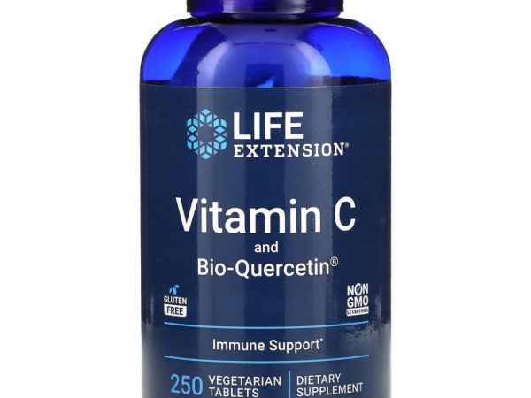 Life Extension, Витамин С и фитосома с биокверцетином, 250 вегетарианских таблеток