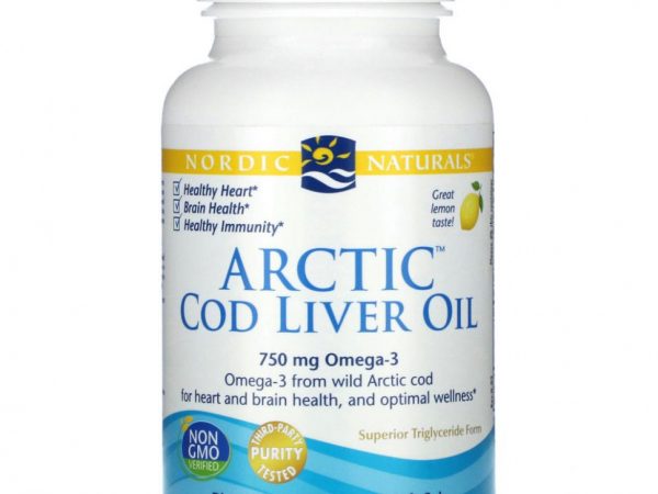 Nordic Naturals, Масло печени арктической трески, лимон, 1000 мг, 90 мягких желатиновых капсул