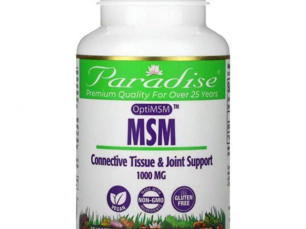 Paradise Herbs, МСМ с OptiMSM, 1000 мг, 90 вегетарианских капсул