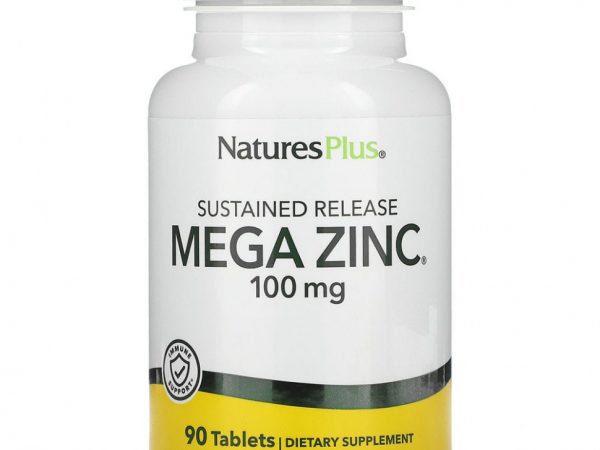 NaturesPlus, Mega Zinc, длительное высвобождение, 100 мг, 90 таблеток