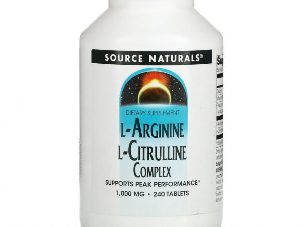 Source Naturals, Комплекс L-аргинина и L-цитруллина, 1000 мг, 240 таблеток