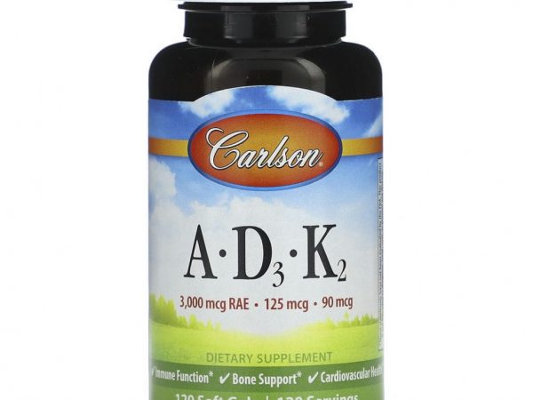 Carlson, A, D3, K2`` 120 мягких таблеток
