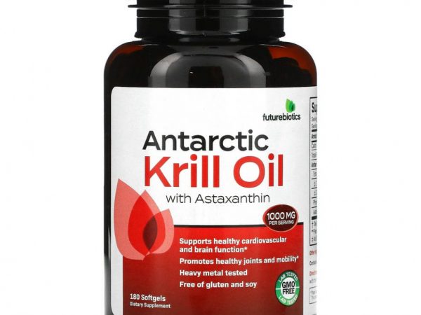 FutureBiotics, масло антарктического криля с астаксантином, 500 мг, 180 мягких таблеток
