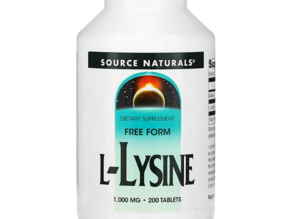 Source Naturals, L-лизин, 1000 мг, 200 таблеток