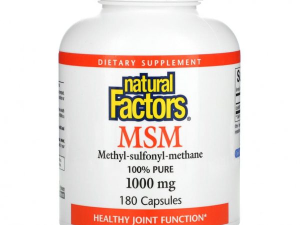 Natural Factors, МСМ, Метил-сульфонил-метан, 1 000 мг, 180 капсул