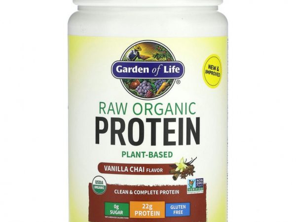 Garden of Life, RAW Organic Protein, формула из органических растений, ванильный чай, 580 г (20,45 унции)