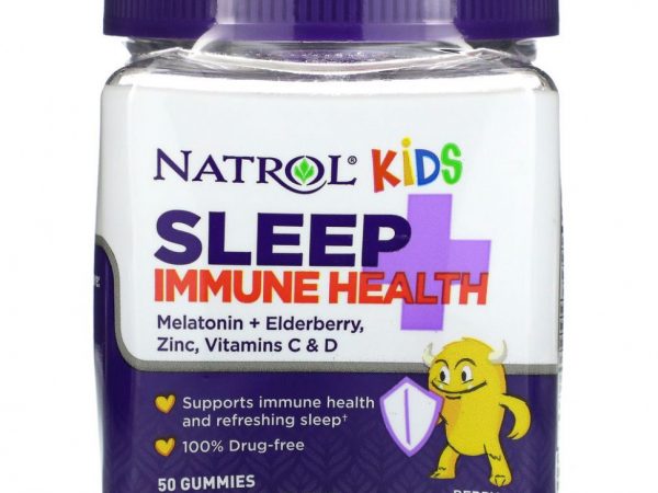 Natrol, Kids, Sleep + Immune Health, Berry, 50 жевательных таблеток