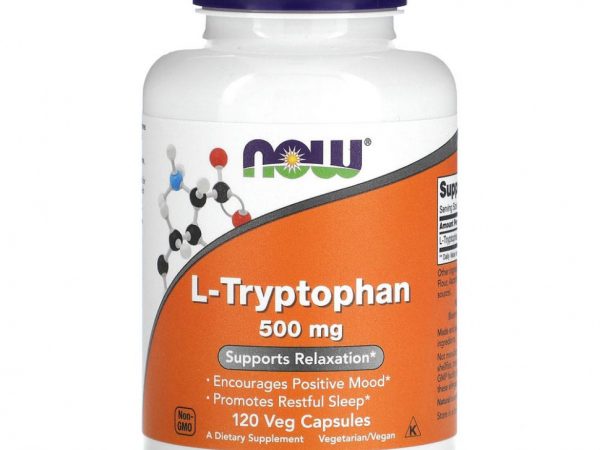 NOW Foods, L-триптофан, 500 мг, 120 растительных капсул
