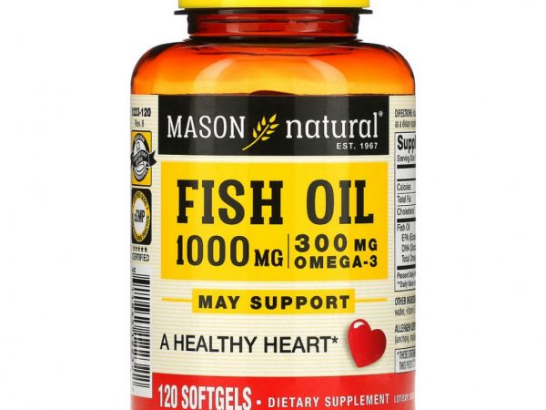Mason Natural, рыбий жир, 1000 мг, 120 капсул