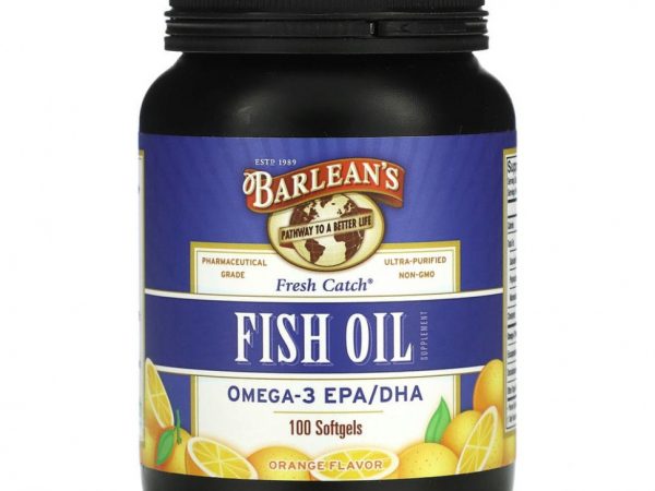 Barlean's, Свежий улов, пищевая добавка с рыбим жиром, Омега-3 EPA / DHA, апельсиновый аромат, 100 мягких капсул