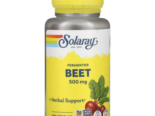 Solaray, ферментированная свекла, 500 мг, 100 капсул VegCap