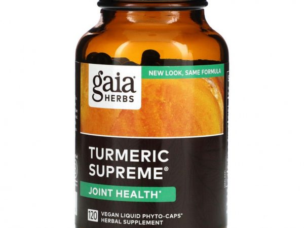 Gaia Herbs, Turmeric Supreme, суставы, 120 вегетерианских жидких фитокапсул