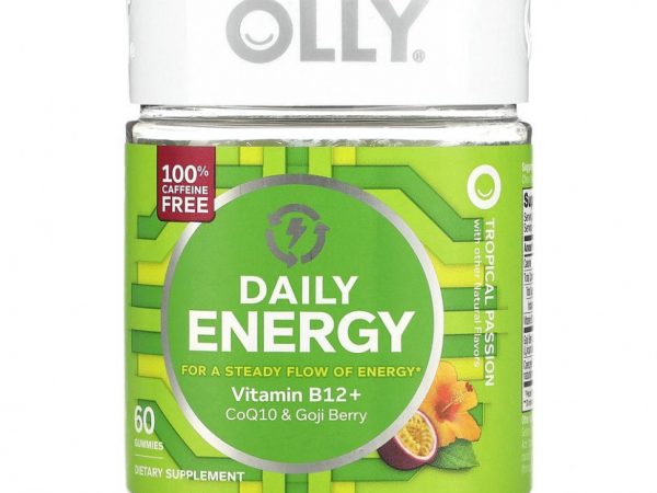 OLLY, Daily Energy, без кофеина, Tropical Passion, 60 жевательных таблеток