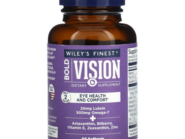 Wiley's Finest, добавка для хорошего зрения, профилактическое средство, 60 капсул