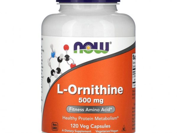 NOW Foods, L-орнитин, 500 мг, 120 вегетарианских капсул