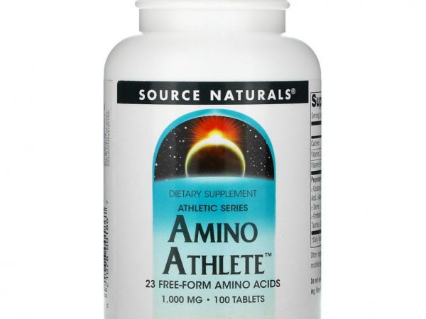 Source Naturals, Athletic Series, Amino Athlete, комплекс аминокислот, 1000 мг, 100 таблеток