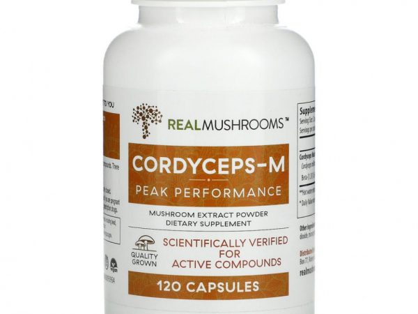 Real Mushrooms, Cordycep-M, Peak Performance, 120 капсул