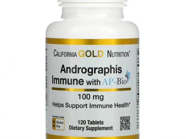 California Gold Nutrition, AP-BIO, средство для укрепления иммунитета с экстрактом андрографиса, 100 мг, 120 таблеток
