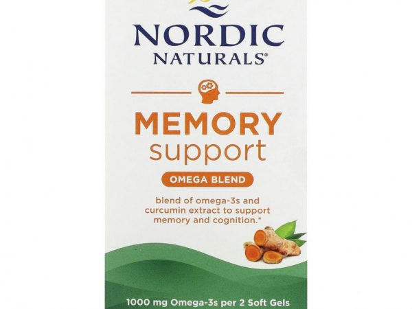 Nordic Naturals, Omega Memory с куркумином, 500 мг, 60 мягких таблеток
