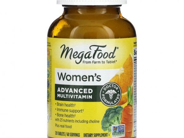 MegaFood, Multi for Women, комплекс витаминов и микроэлементов для женщин, 120 таблеток