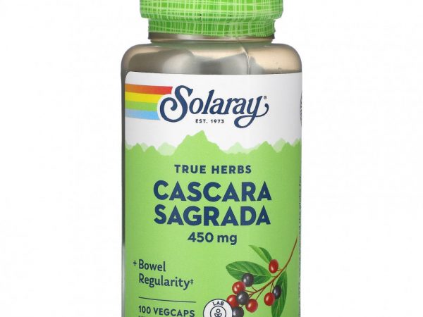Solaray, каскара, 450 мг, 100 капсул VegCaps