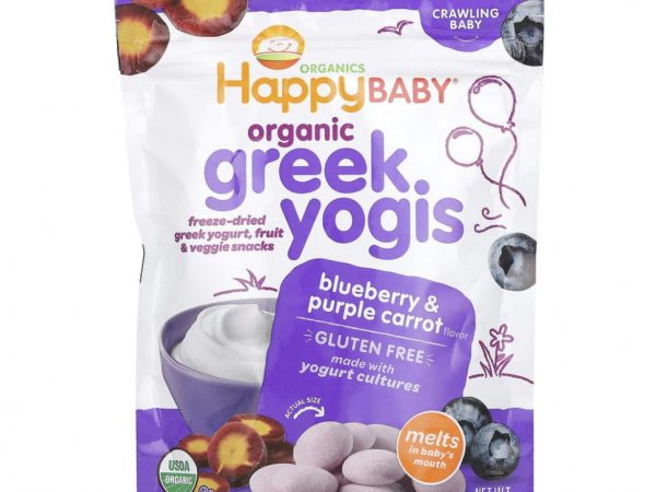Happy Family Organics, органический греческий йогурт, черника и фиолетовая морковь, 28 г (1 унция)