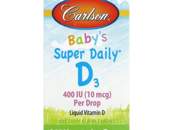 Carlson Labs, Super Daily, витамин D3 для детей, 10 мкг (400 МЕ), 10,3 мл (0,35 жидк. унций)