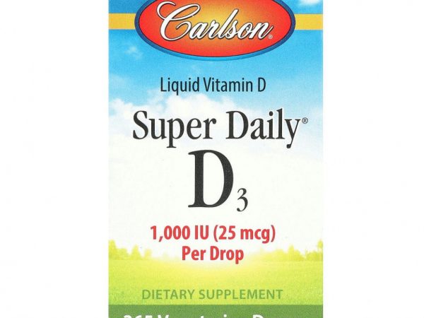 Carlson Labs, Super Daily D3, 1000 МЕ, 10,3 мл (0,35 жидк. унции)
