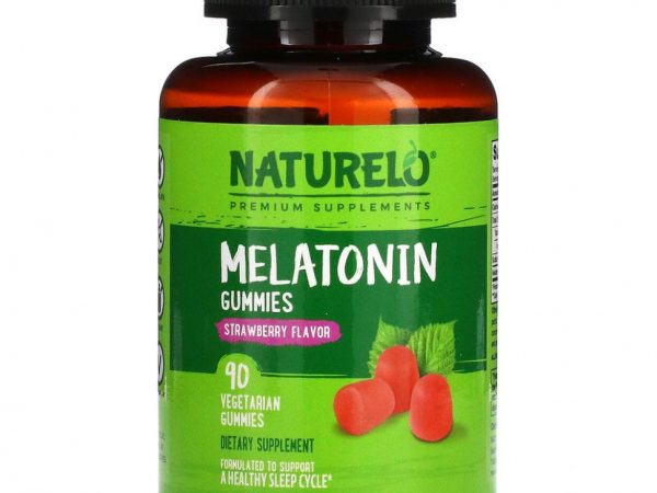 NATURELO, мелатонин в жевательных таблетках, со вкусом клубники, 90 вегетарианских жевательных таблеток