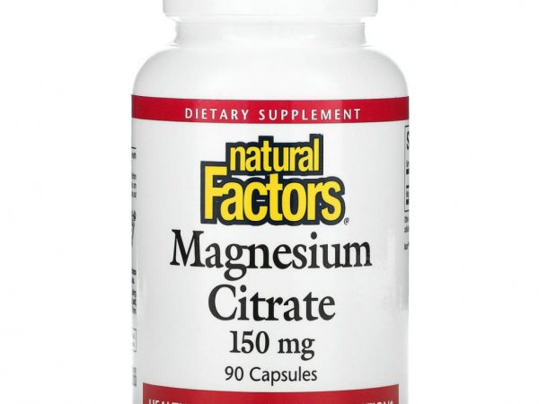 Natural Factors, цитрат магния, 150 мг, 90 капсул