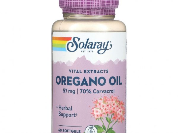 Solaray, Масло орегано, 70% карвакрол, 60 капсул