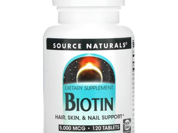 Source Naturals, Биотин, 5 мг, 120 таблеток