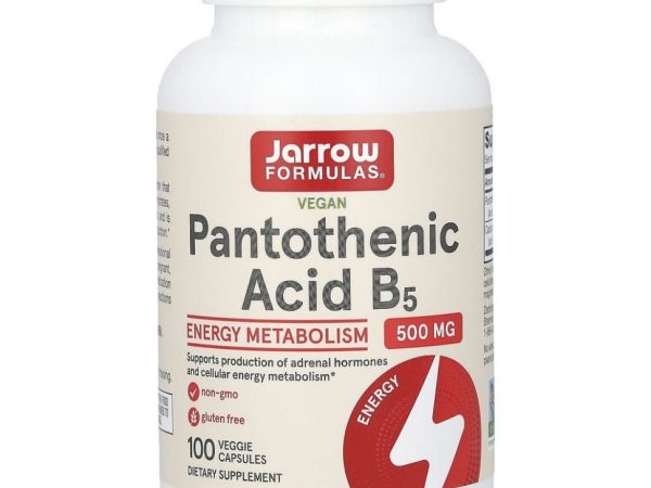 Jarrow Formulas, пантотеновая кислота (витамин B5), 500 мг, 100 вегетарианских капсул