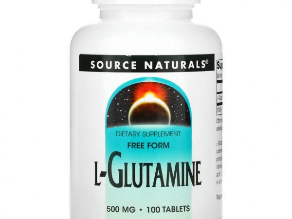 Source Naturals, L-глутамин, 500 мг, 100 таблеток