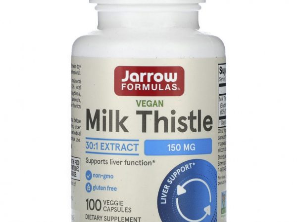 Jarrow Formulas, стандартизированная расторопша, 150 мг, 100 вегетарианских капсул
