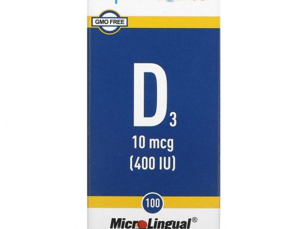 Superior Source, MicroLingual, Витамин D3, 400 IU, 100 таблеток