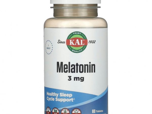 KAL, Melatonin, 3 mg, 60 Tablets