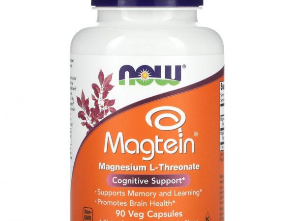 NOW Foods, Magtein, L-треонат магния, 90 растительных капсул