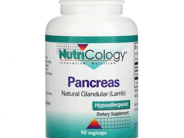 Nutricology, Панкреас, натуральный железистый материал (бараний), 90 растительных капсул