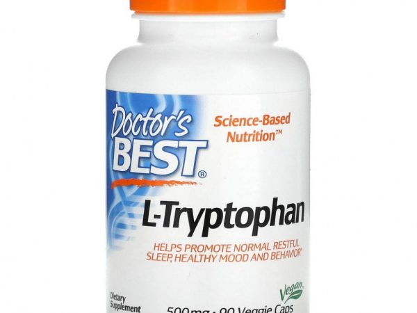 Doctor's Best, L-триптофан с TryptoPure, 500 мг, 90 растительных капсул