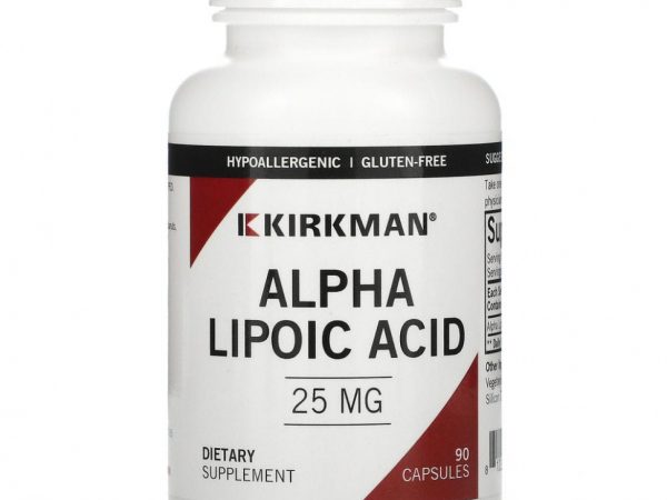 Kirkman Labs, Альфа-липоевая кислота, 25 мг, 90 капсул