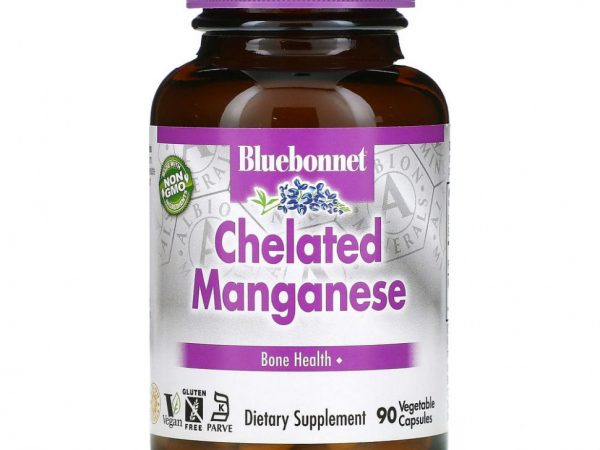 Bluebonnet Nutrition, Хелатированный марганец, 90 капсул