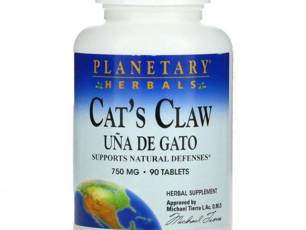 Planetary Herbals, кошачий коготь, 750 мг, 90 таблеток
