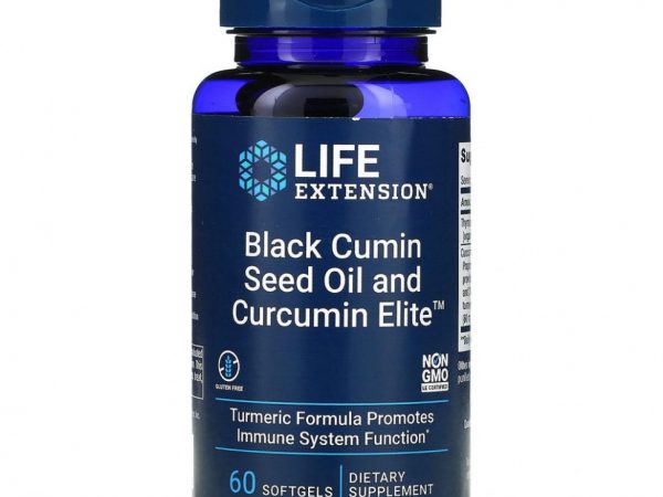 Life Extension, масло из семян черного тмина с Curcumin Elite, 60 капсул