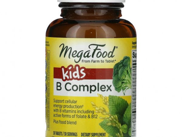 MegaFood, Комплекс витаминов группы B для детей, 30 таблеток