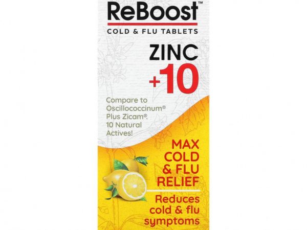 MediNatura, T-Relief, ReBoost, цинк + 10 ингредиентов, таблетки от простуды и гриппа, 60 таблеток