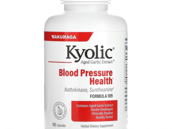 Kyolic, Aged Garlic Extract, экстракт выдержанного чеснока, для здорового артериального давления, формула 109, 160 капсул