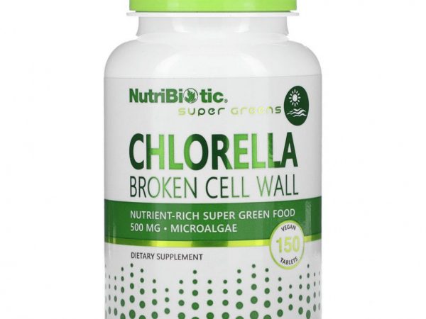 NutriBiotic, Super Greens, хлорелла, 500 мг, 150 веганских таблеток