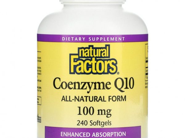 Natural Factors, Кофермент Q10, 100 мг, 240 мягких желатиновых капсул